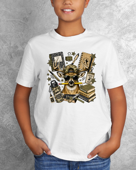 School Supplies W/ Deer DTF Print