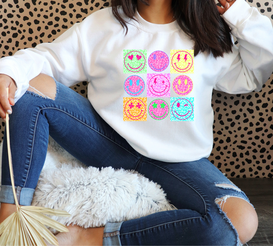 Smiley Faces DTF Print