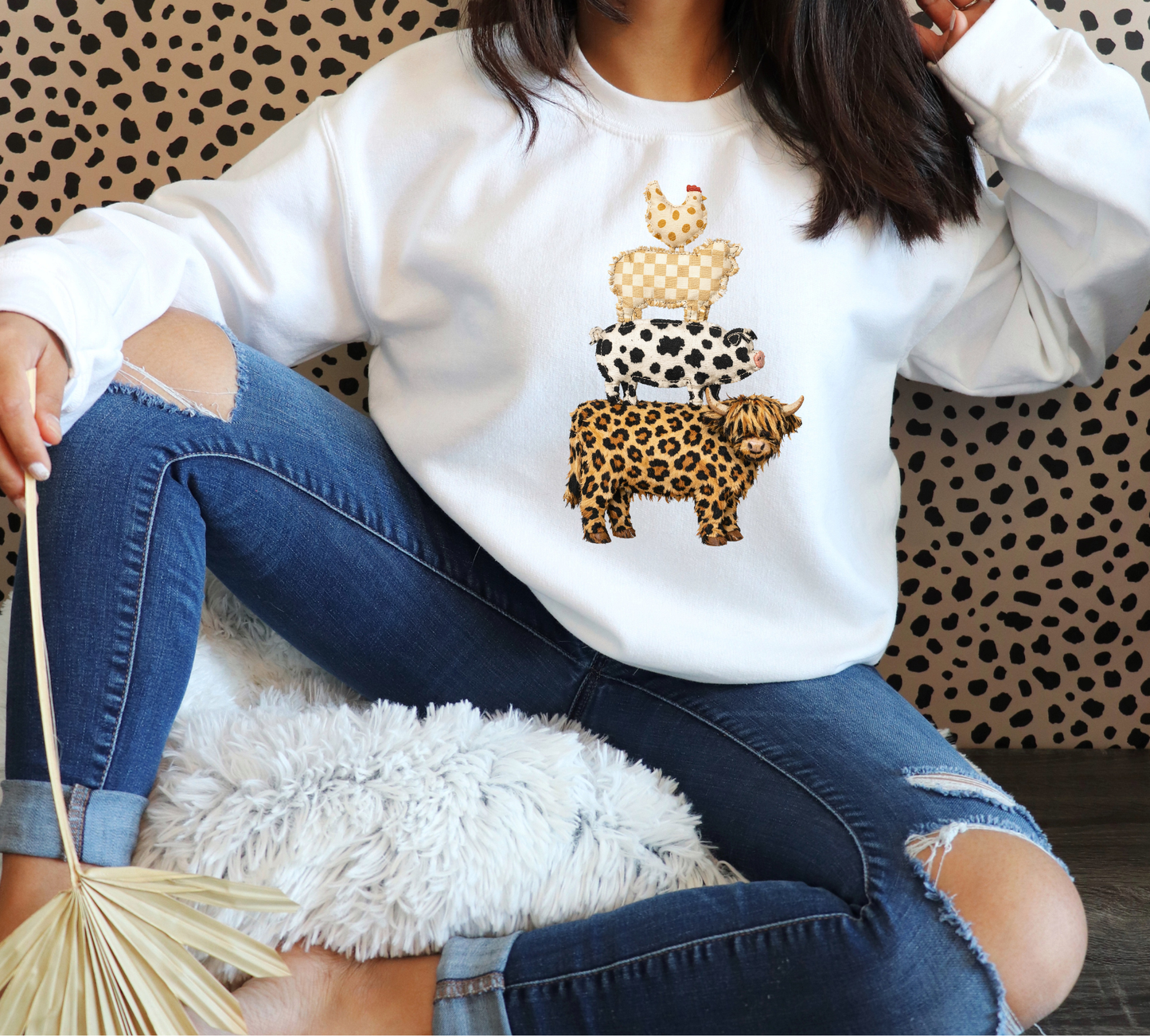 Cows With Chicken Print