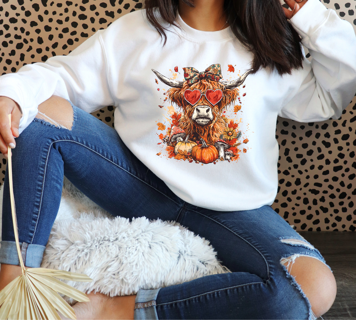Fall Cow DTF Print