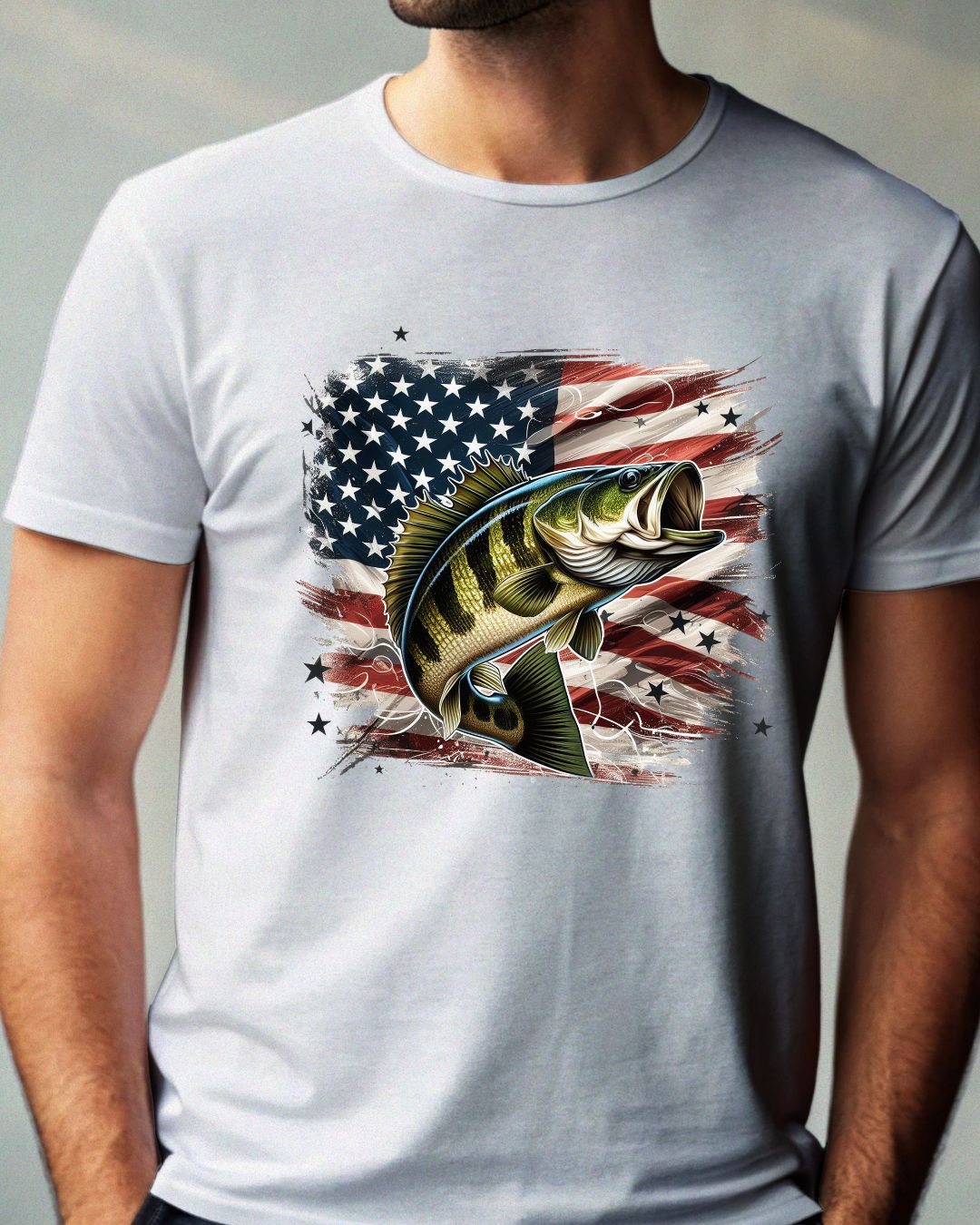 American Flag Fish DTF Print